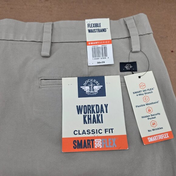 Dockers Pants Men Workday Khaki Smart 360 Flex Big/Tall Classic Fit Chino 38 32 - Picture 13 of 16